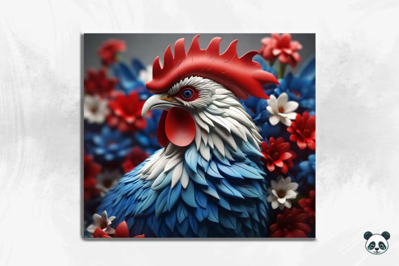 3D Patriotic Rooster Tumbler Wrap 11 Design