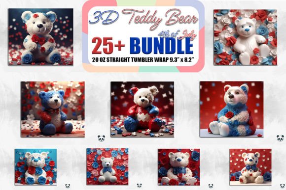 3D Patriotic Teddy Bear Tumbler Bundle Guide
