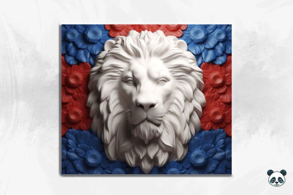Celebrate Freedom with the Patriotic Lion 3D Tumbler Wrap 5 Design