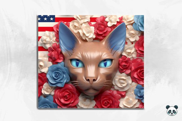 Celebrate Independence Day with the Patriotic Cat 3D Tumbler Wrap Bundle