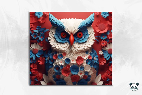 Celebrate Independence Day with the Patriotic Owl 3D Tumbler Wrap 15