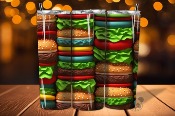 Elevate Your Sublimation Projects with a 3D Hamburger Seamless Pattern