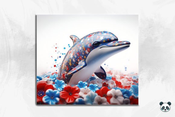 Elevate Your Sublimation Projects with the Patriotic Dolphin 3D Tumbler Wrap 18