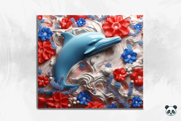 Elevate Your Sublimation Projects with the Patriotic Dolphin 3D Tumbler Wrap 17