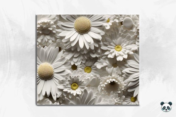 Elevating Custom Drinkware: The Strategic Value of the White Daisy Flower 3D Seamless Pattern