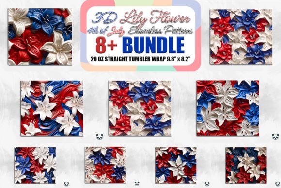 Elevating Sublimation Projects with a 3D Patriotic Lily Seamless Pattern