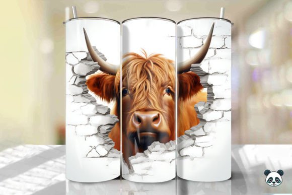 Evaluating the Colorful Highland Cow 3D Cracked Hole 9 Sublimation Design