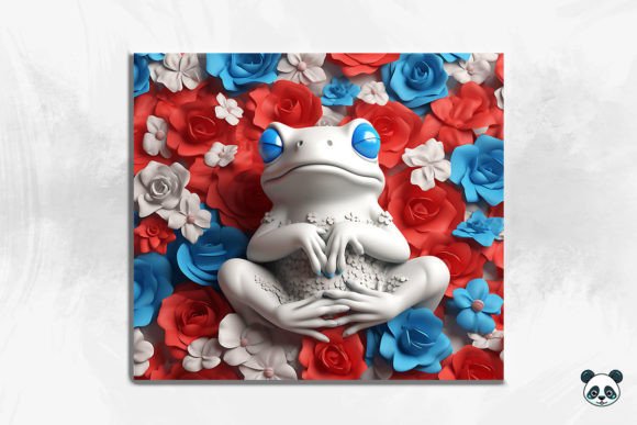 Patriotic Frog 3D Tumbler Wrap Design