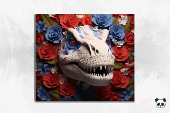 Patriotic T-Rex 3D Tumbler Wrap Bundle