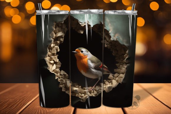 Robin 3D Cracked Hole Tumbler Wrap Design Guide