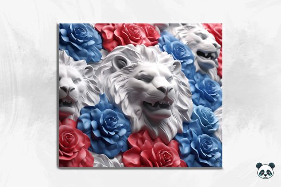 Unleash Your Creativity with the Patriotic Lion 3D Tumbler Wrap 9