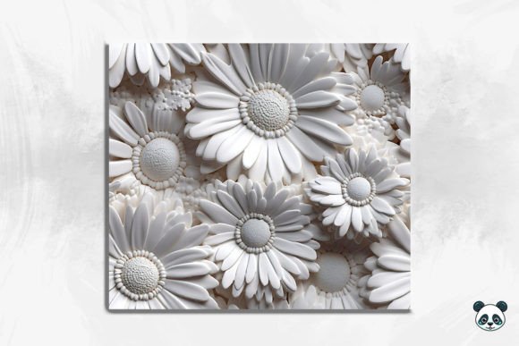 Unlocking Creativity with White Daisy Flower 3D Seamless Pattern 1
